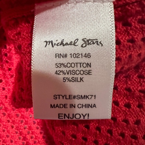 Michael Stars Open Knit Hooded Cotton/silk Blend Sweater Size Medium - Picture 8 of 9